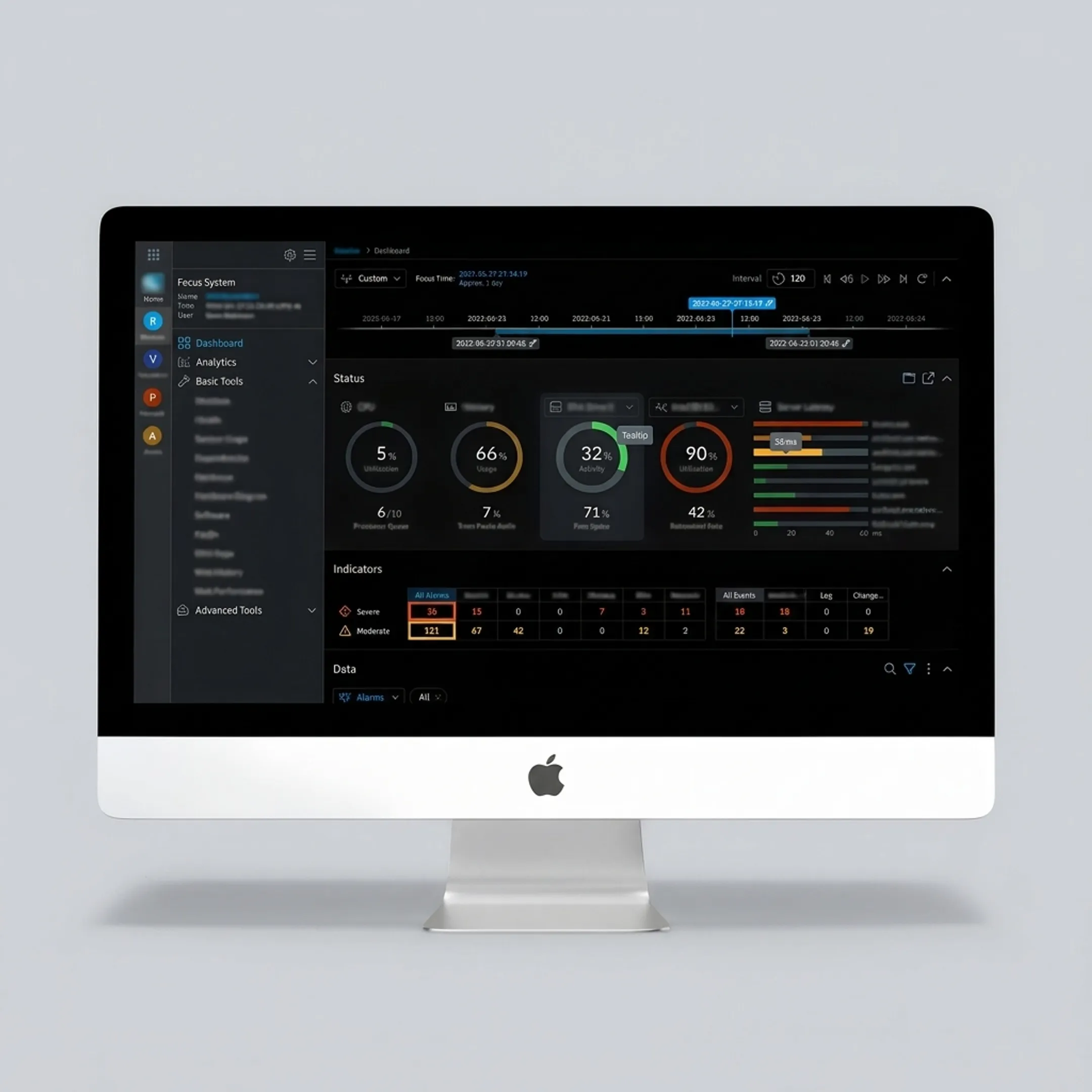 Digital interface design mockup on a workstation monitor