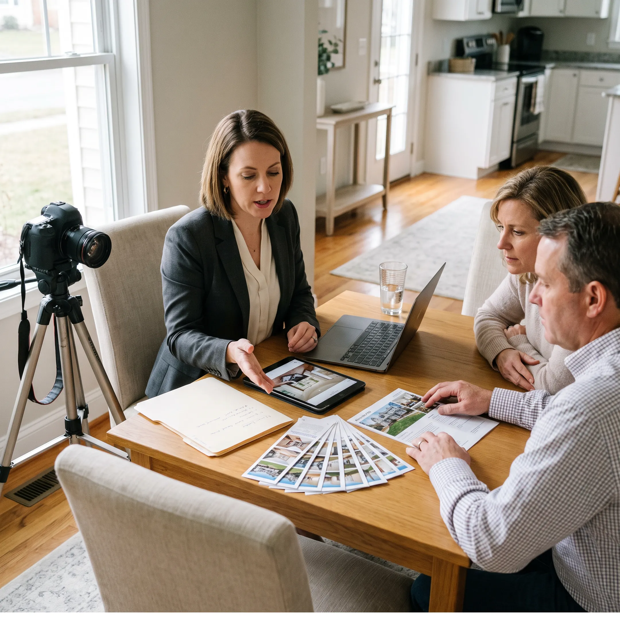 Real estate professional preparing a York home for sale
