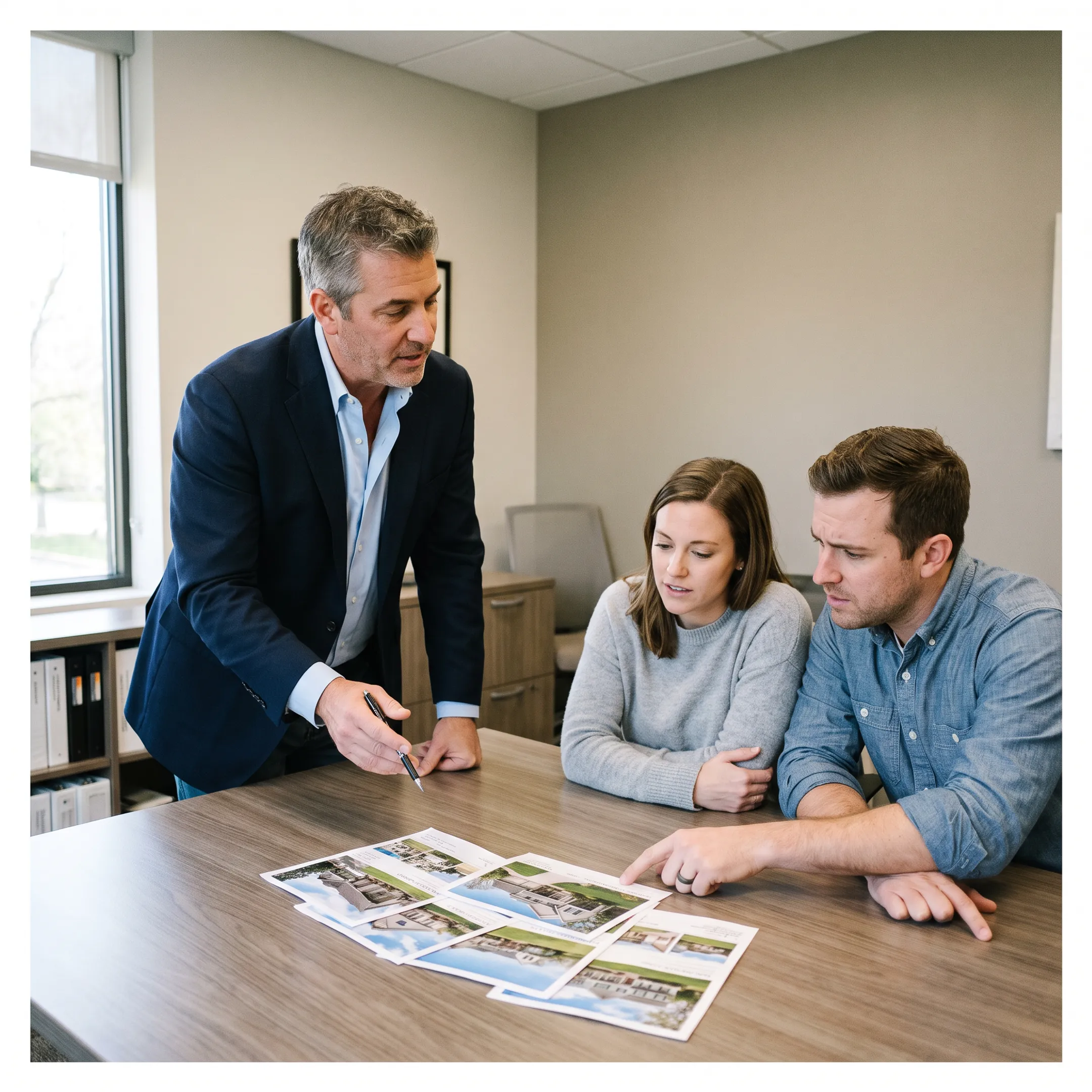 Agent guiding buyers through a York home search