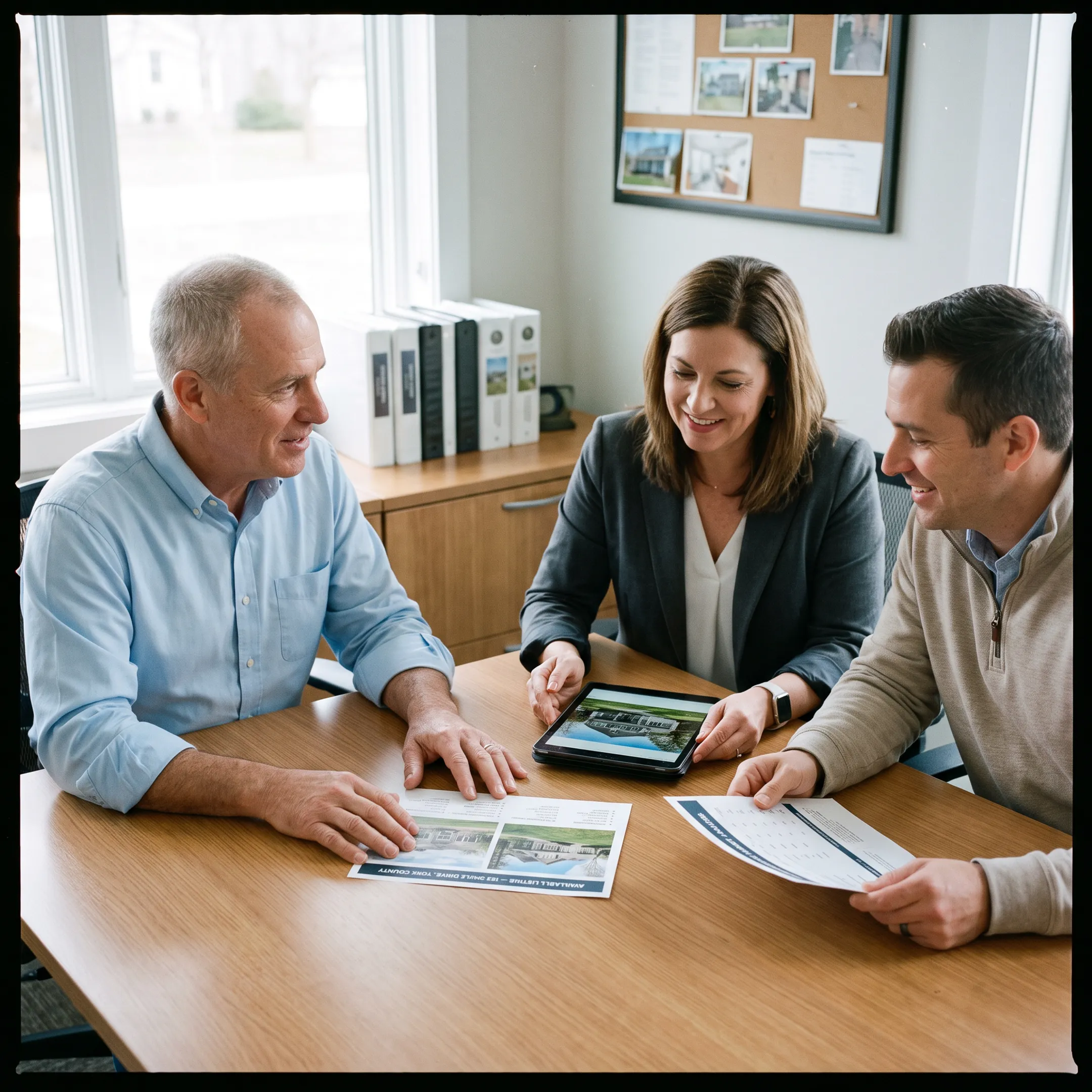 Realtor reviewing property information with a client