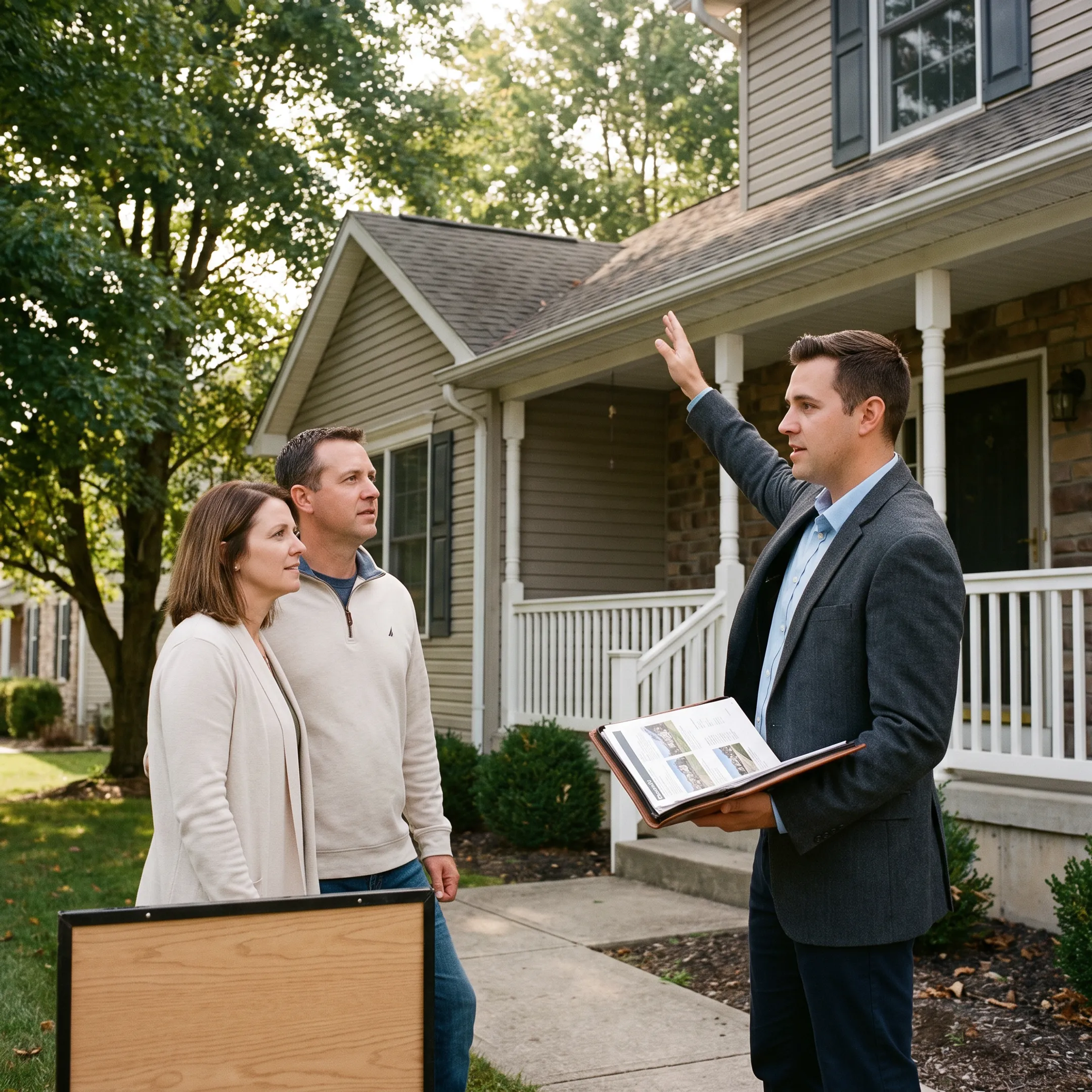 Real estate professional discussing a Thomasville home listing