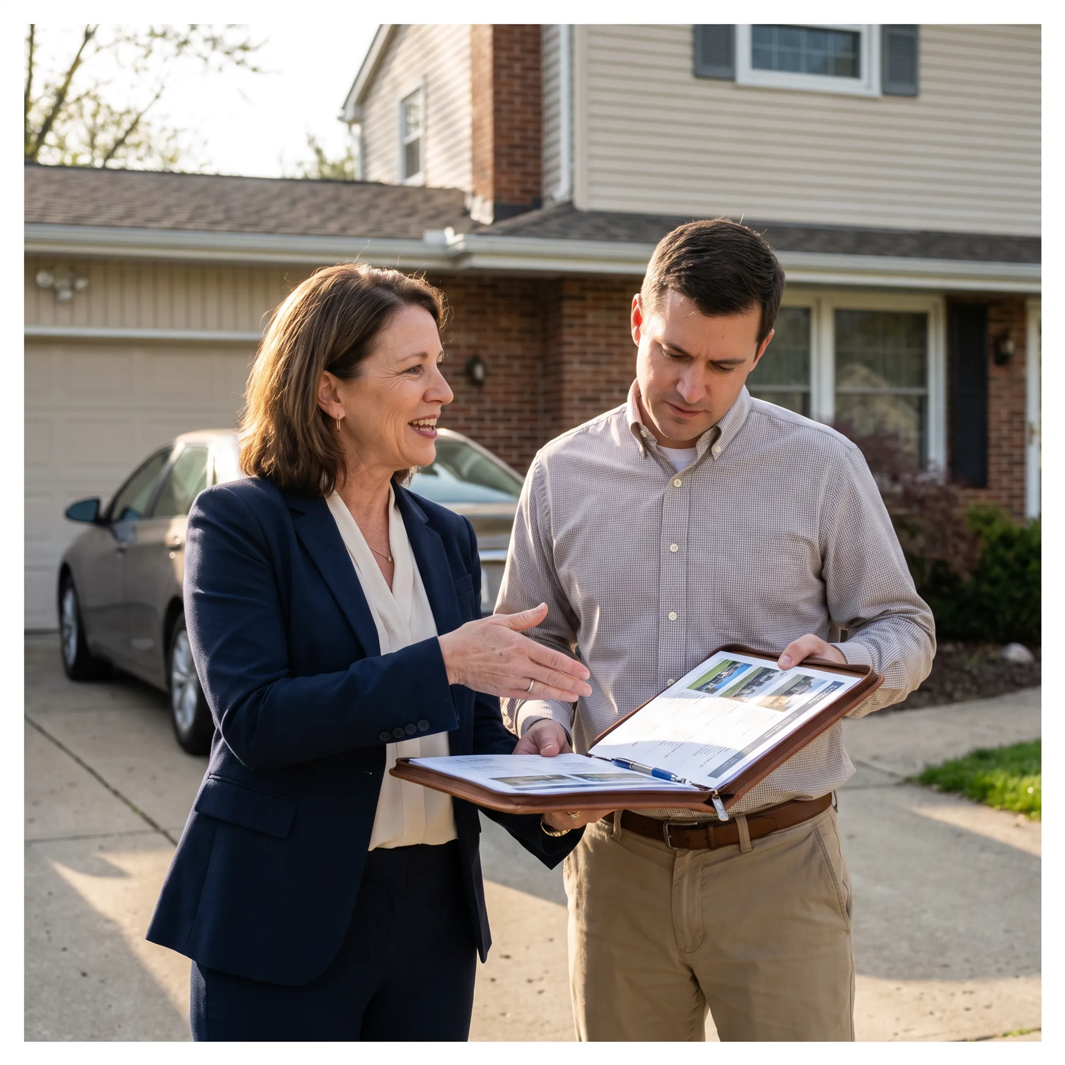 Agent presenting local home market information to a real estate client