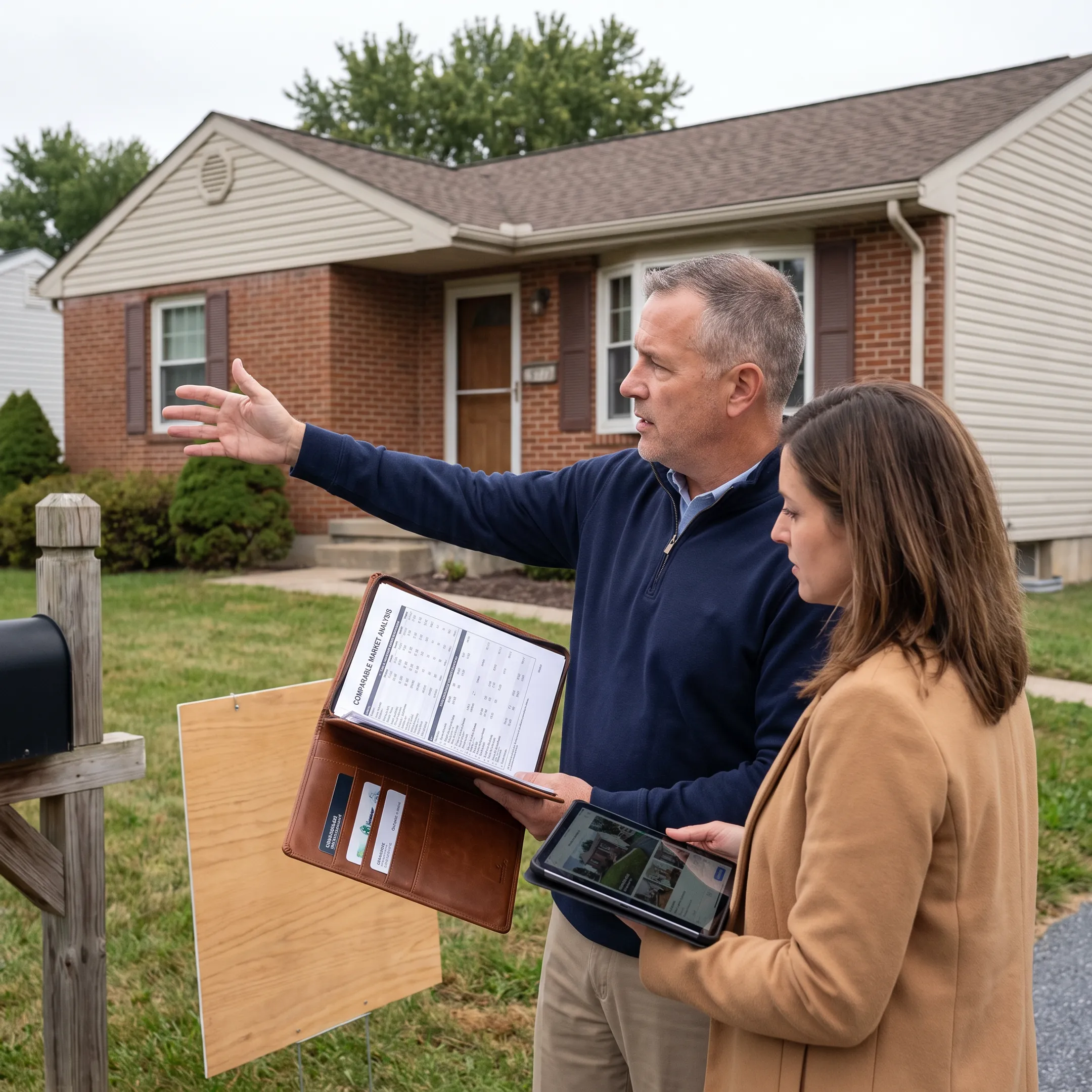 Real estate professional reviewing a Codorus, Pennsylvania home listing