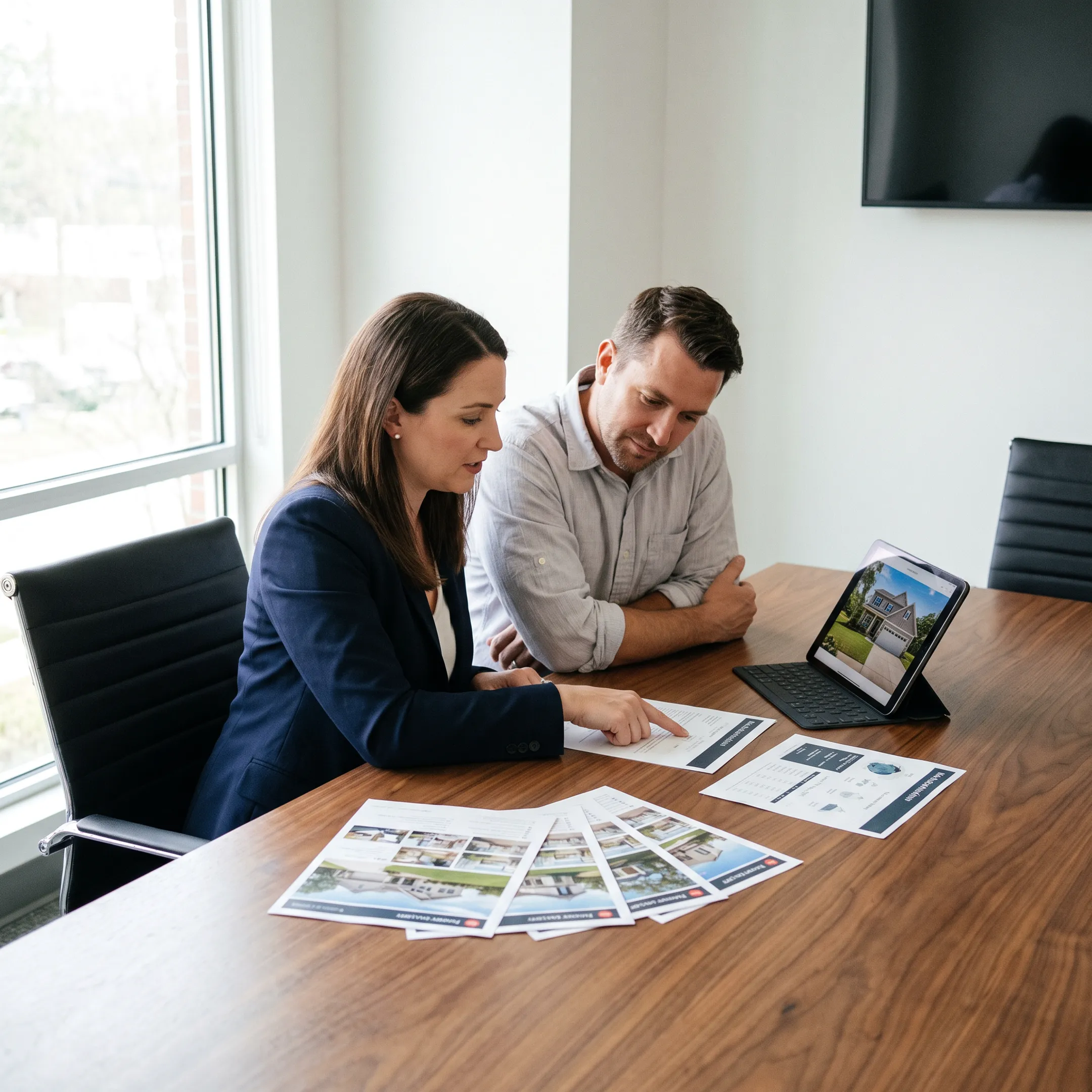Real estate professional discussing East York property options with a client