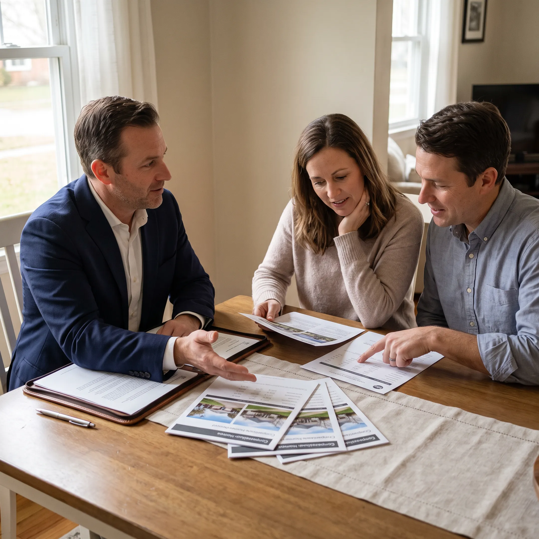 York Pennsylvania realtor reviewing a home listing with sellers