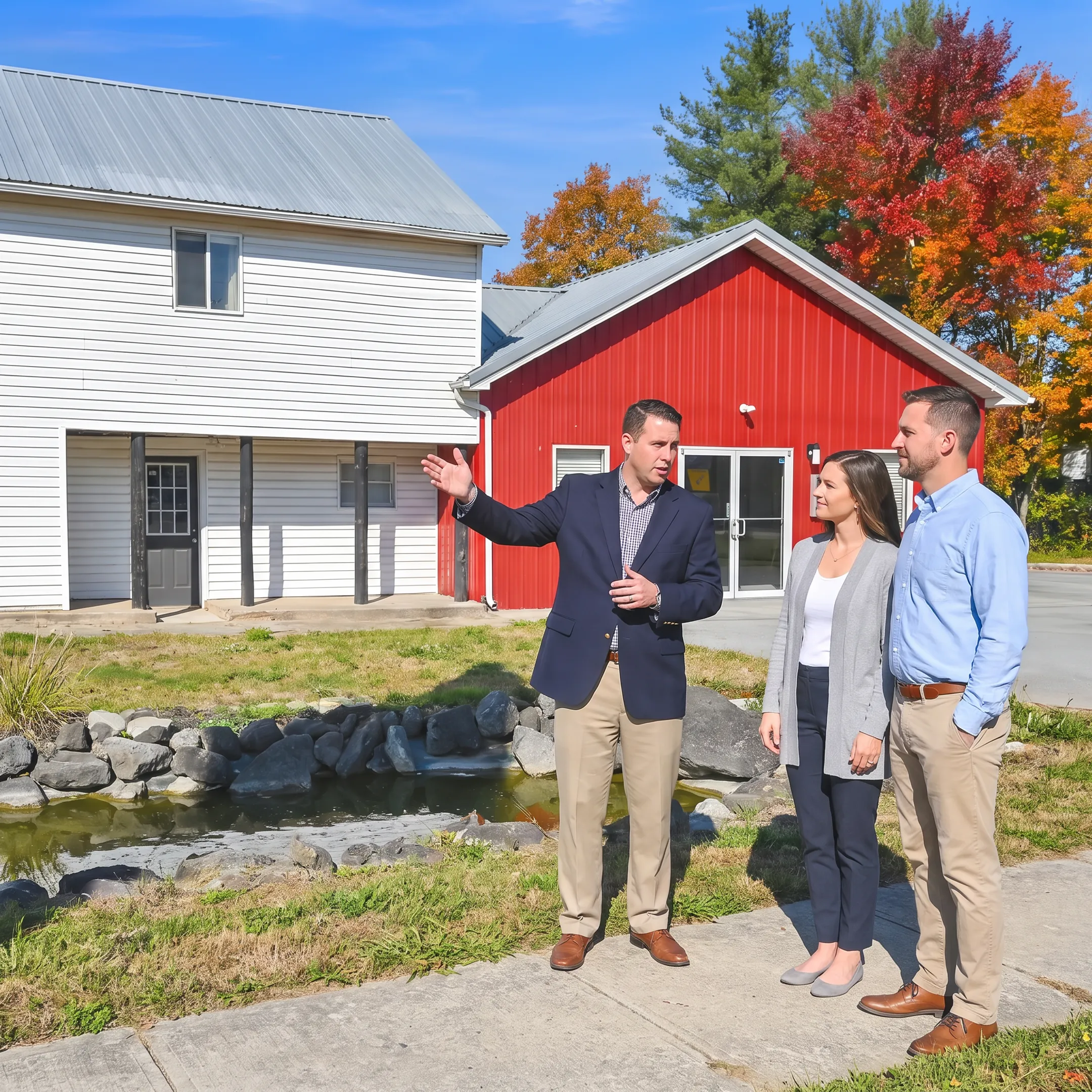 Buyer viewing a residential home with a real estate professional on York Road