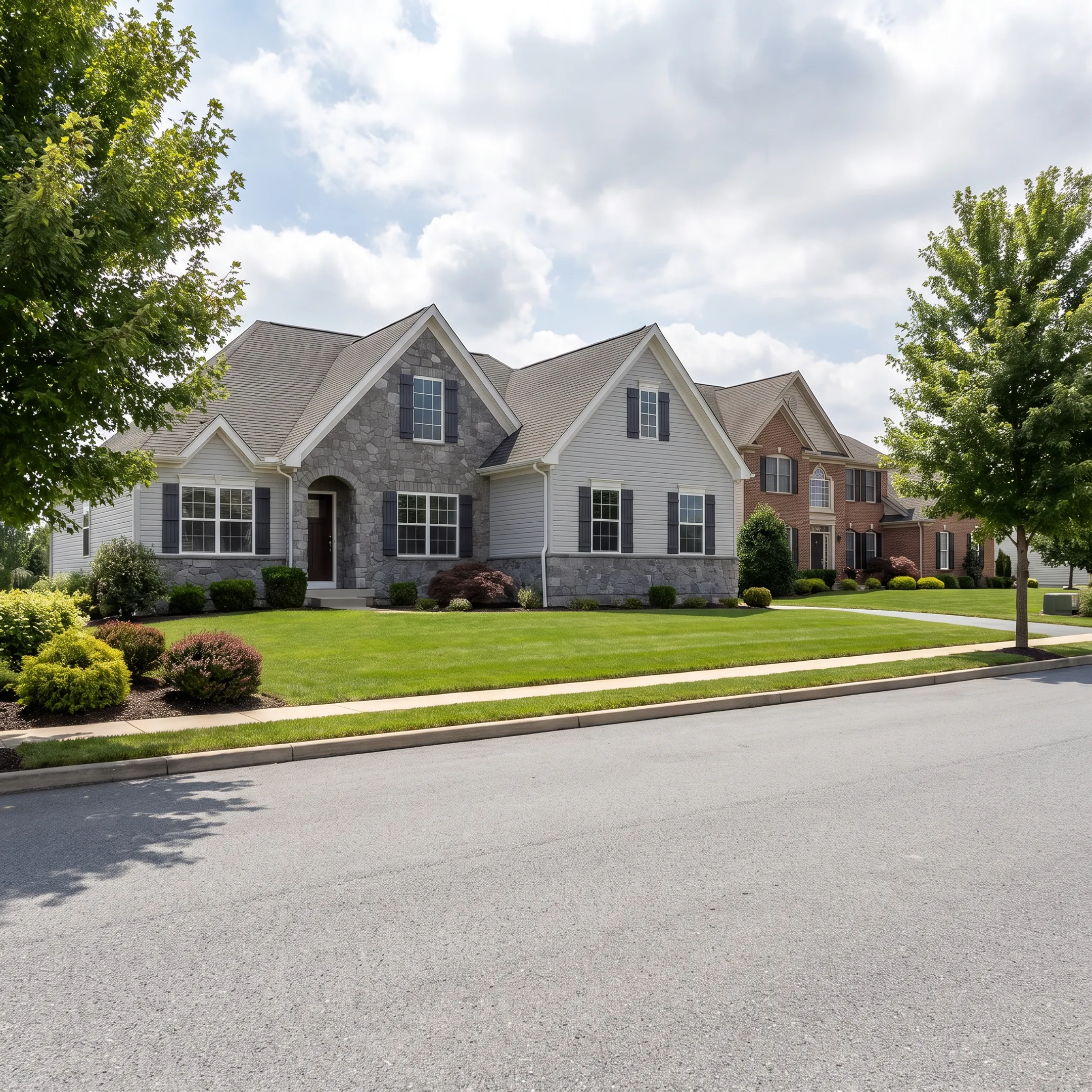 Homes and landscaped streets in Regents Glen, York, Pennsylvania