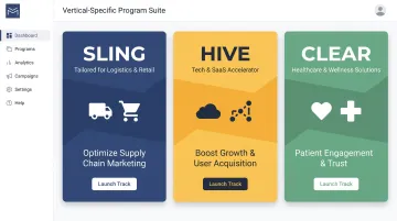 YBM industry-specific marketing programs dashboard for niche business verticals