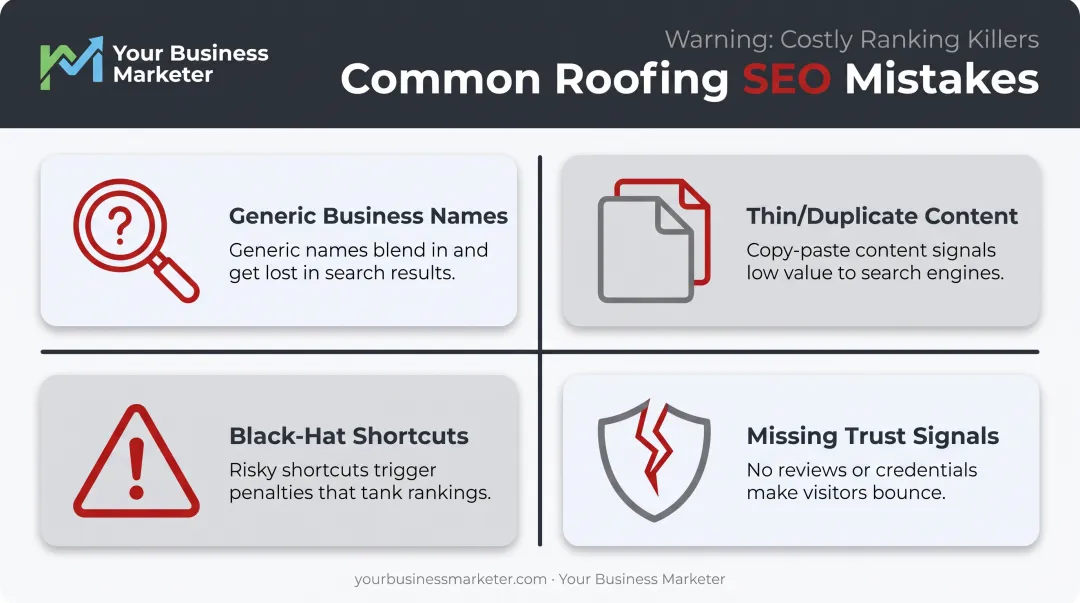 Four common roofing SEO mistakes that hurt search rankings