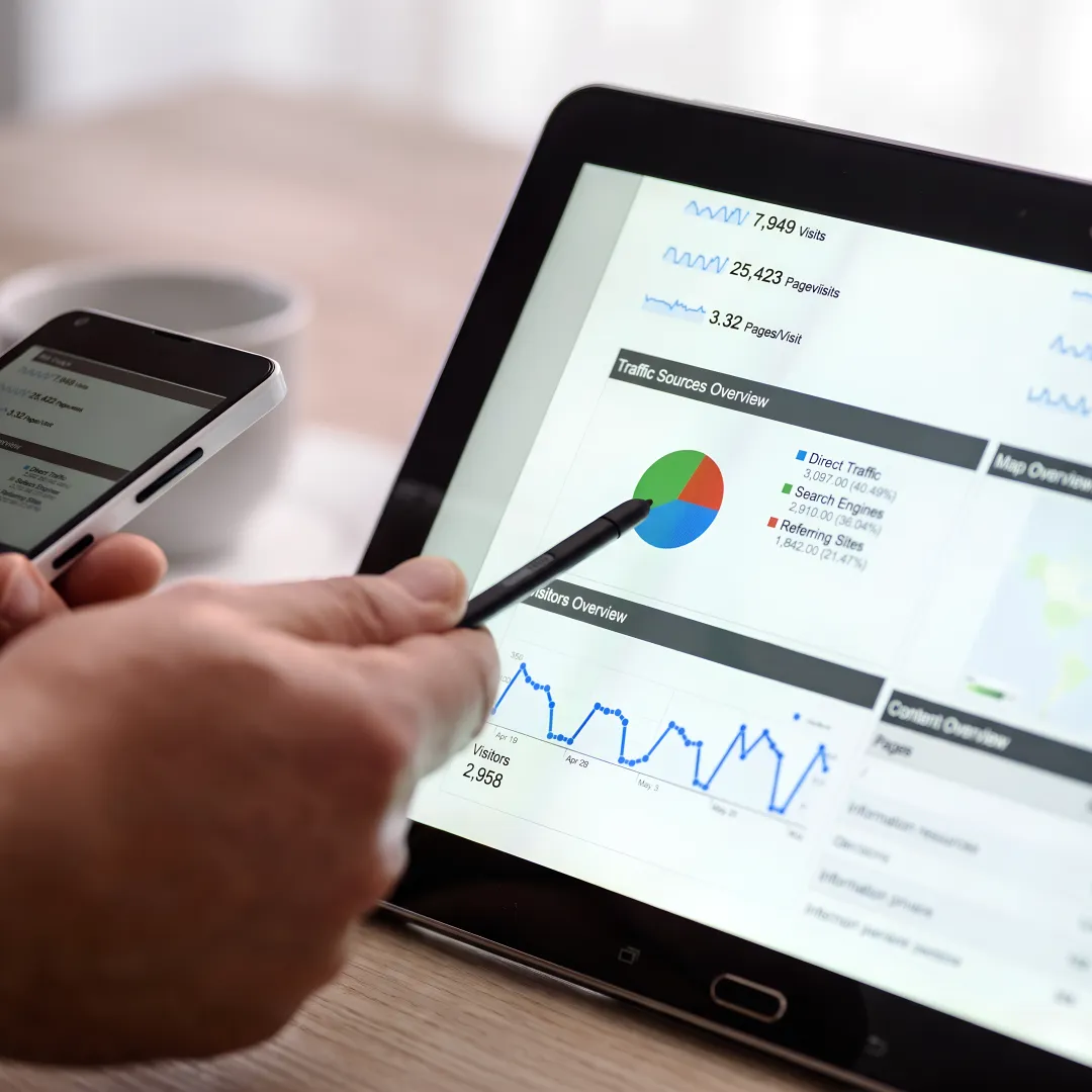 Marketing professional analyzing online review performance