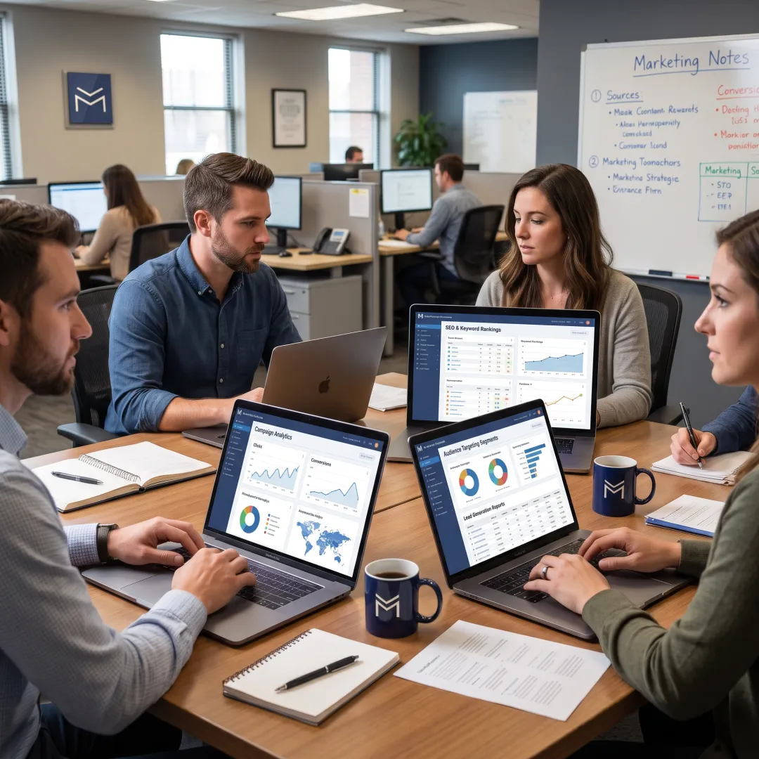 Team planning an integrated digital marketing strategy