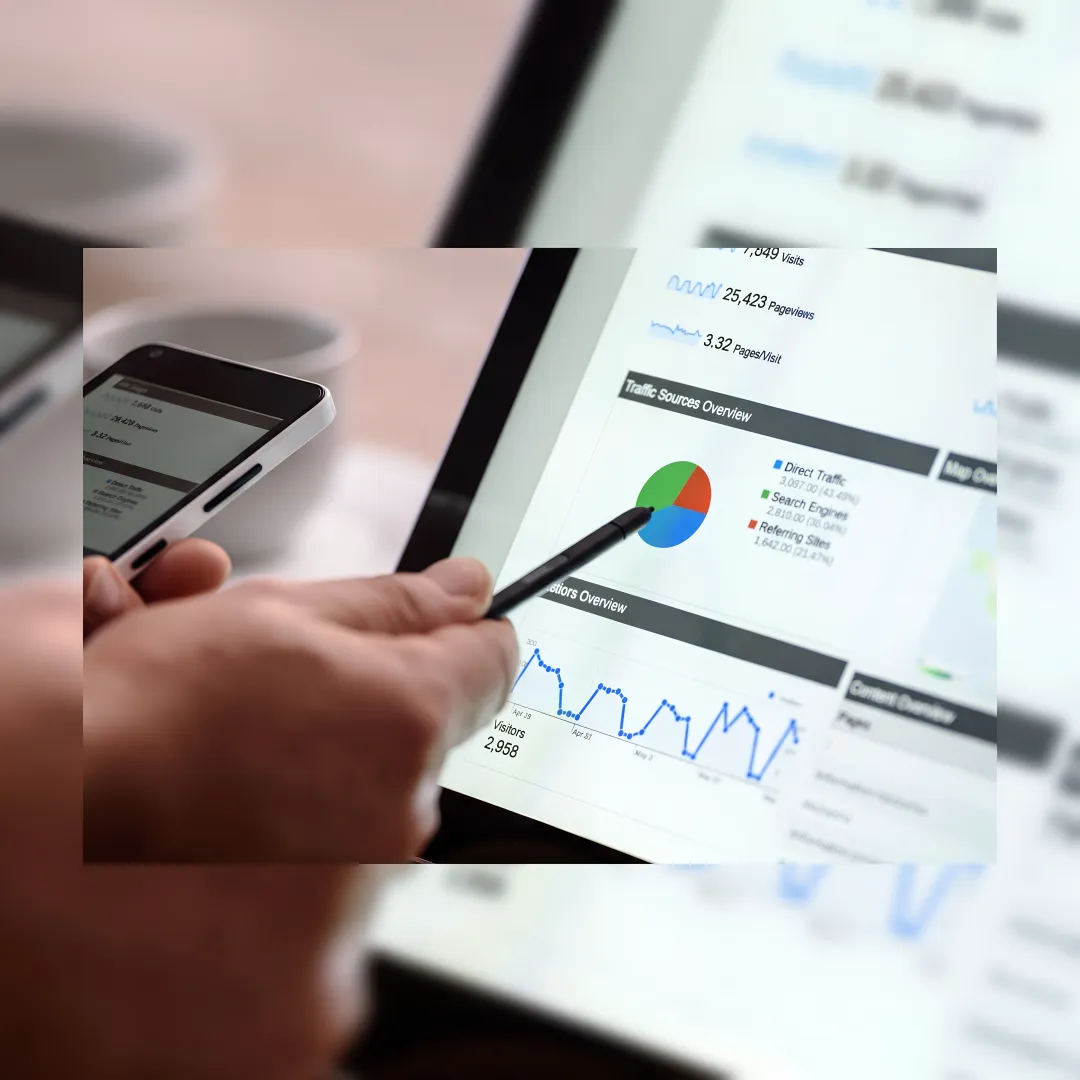 Car dealership team reviewing digital marketing leads