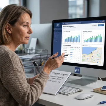 SEO specialist planning a keyword strategy