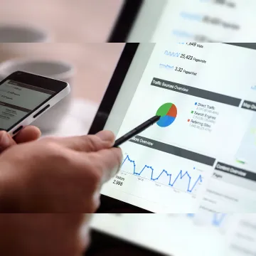 SEO specialist analyzing keyword and website data