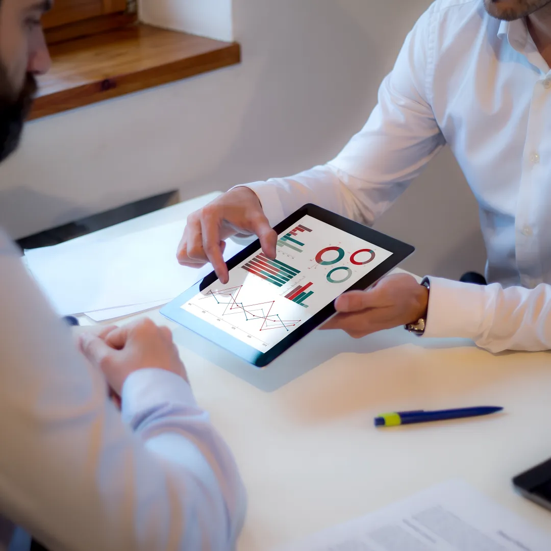Marketer analyzing multi-channel campaign data