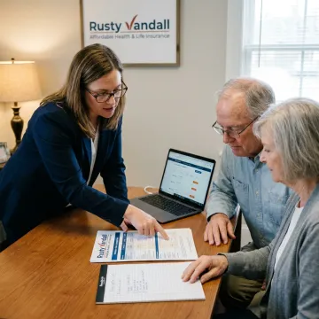 Medicare advisor reviewing plan options with a couple