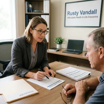 Advisor reviewing critical illness insurance options
