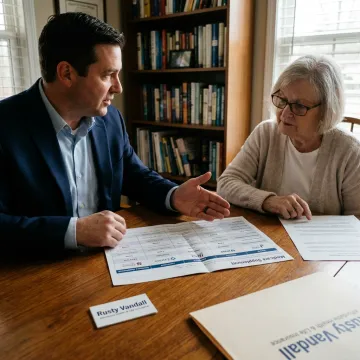 Insurance agent comparing Medicare plan options