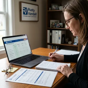 Insurance agent comparing vision plans