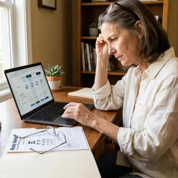 Self-employed professional comparing vision insurance options