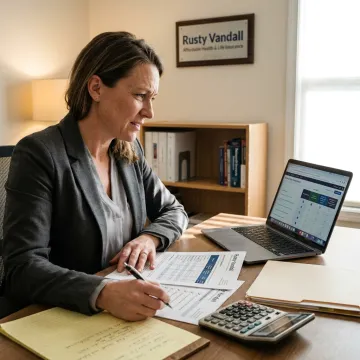 Advisor comparing disability insurance plan options