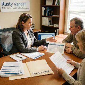 Insurance broker comparing employee health plans