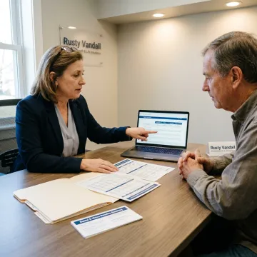 Broker comparing Medicare coverage options