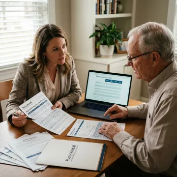 Medicare Advantage plan review with insurance agent