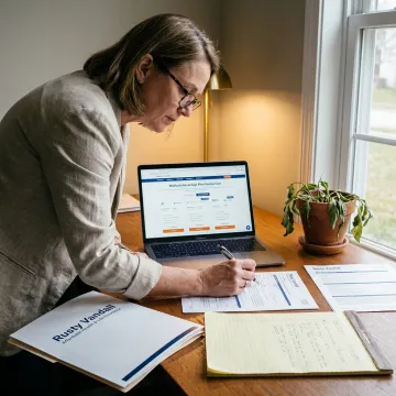 Insurance agent comparing Medicare plan options