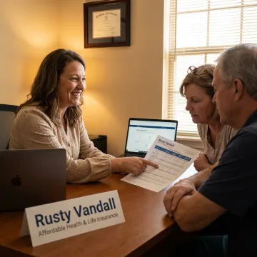 Independent insurance agent advising a Gilbert family