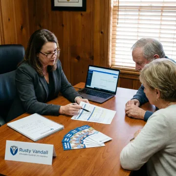 Insurance agent comparing coverage options