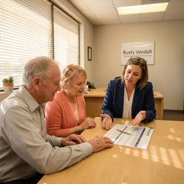 Medicare broker reviewing plan options with Glendale clients