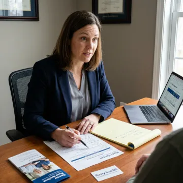 Medicare broker explaining enrollment steps
