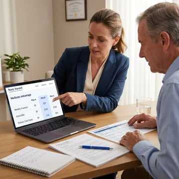 Insurance advisor explaining virtual planning steps