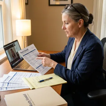 Virtual insurance planning consultation on a laptop