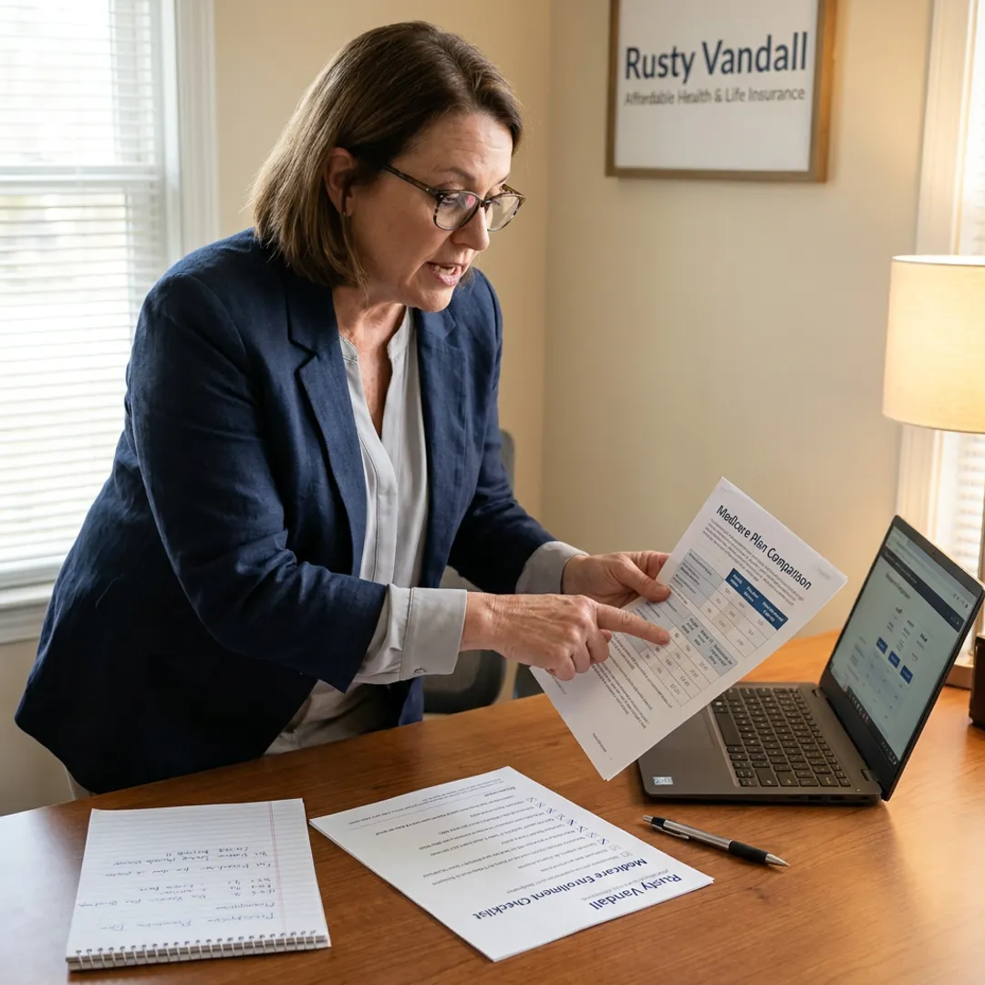 Medicare advisor guiding a plan comparison process
