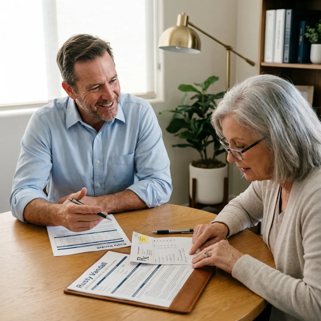 Medicare broker reviewing plan options