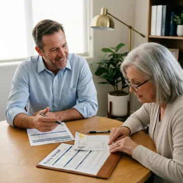 Medicare broker reviewing plan options
