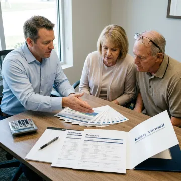 Retirement planning consultation at a desk