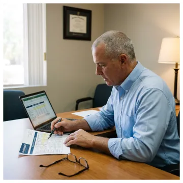 Insurance agent comparing vision plan options