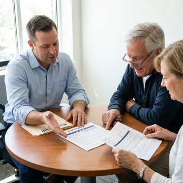 Medicare advisor reviewing plans with clients