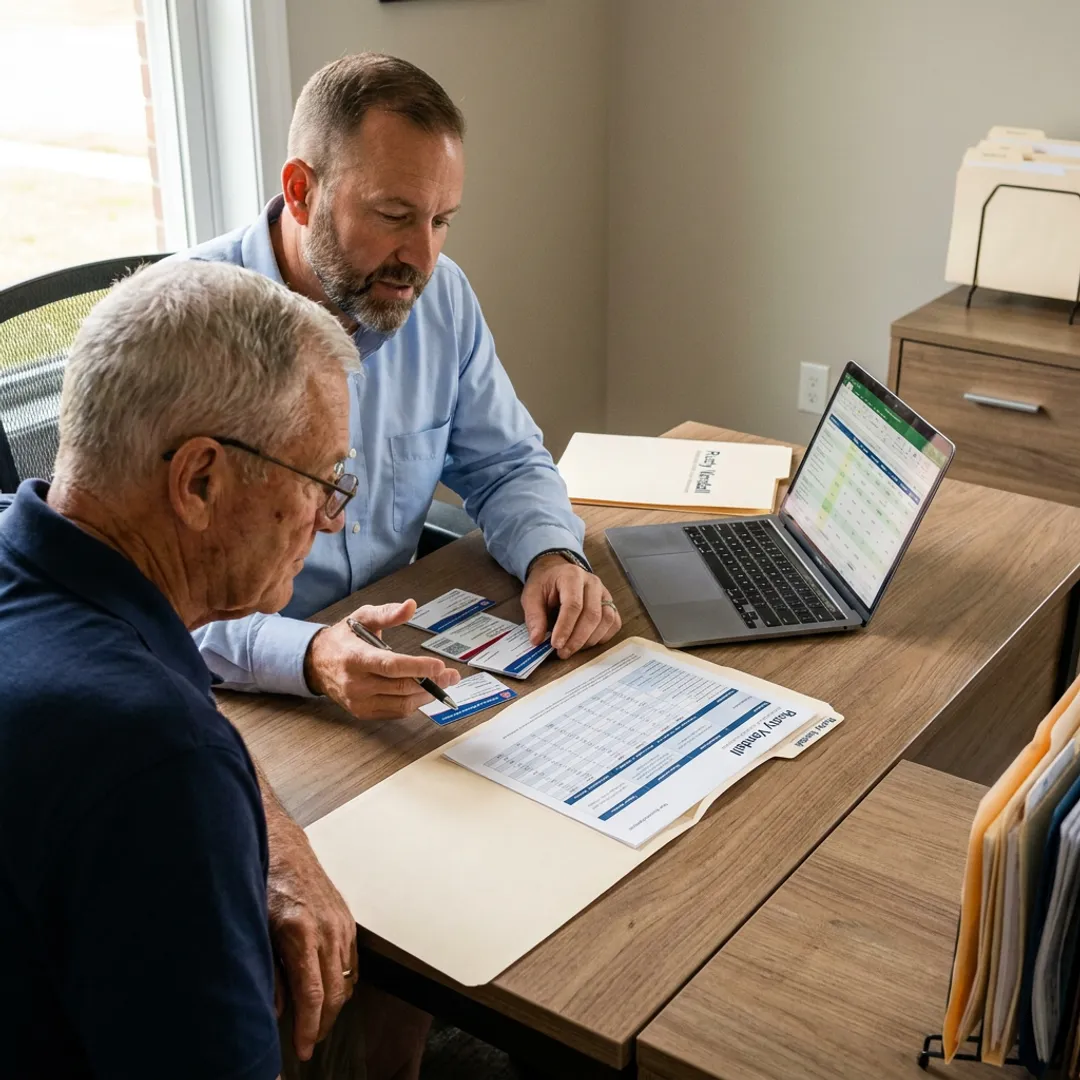 Veteran reviewing Medicare Advantage plan options