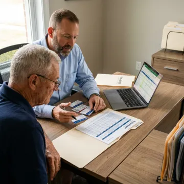 Veteran reviewing Medicare Advantage plan options