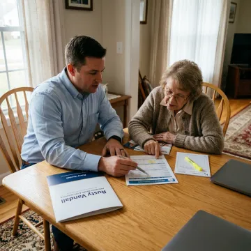 Medicare agent reviewing plan options with a client