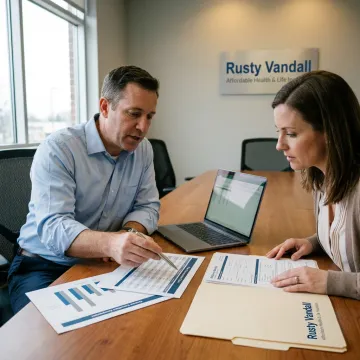 Insurance broker comparing employee health plans