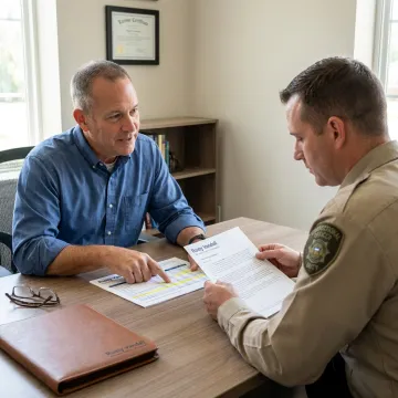 Insurance agent reviewing retirement plan with client