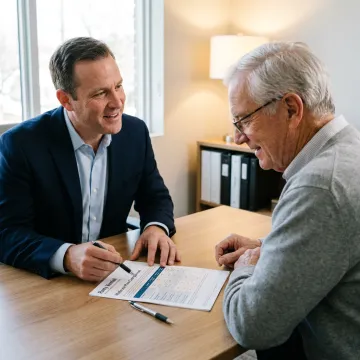 Advisor explaining Medicare enrollment steps