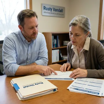 Advisor reviewing retirement plan with federal employee