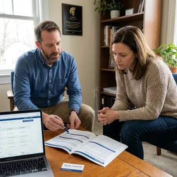 Insurance agent explaining dental plan options