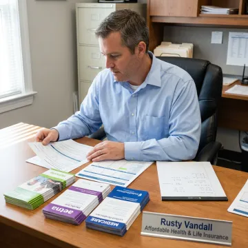 Insurance professional comparing retirement plan documents